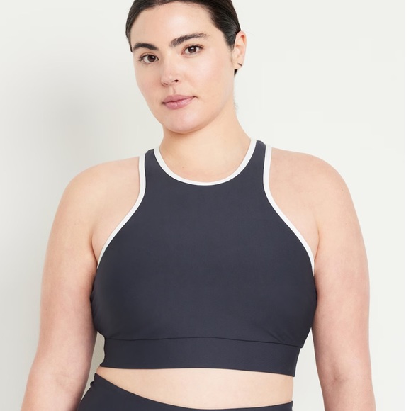 NWT OLD NAVY  Medium Support PowerSoft Racerback Sports Bra Color: Dusk Navy - Picture 5 of 10